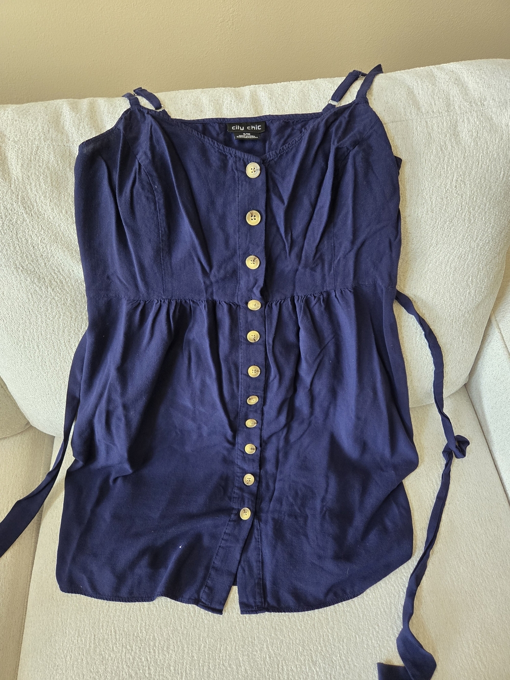 City Chic Navy Button-Front Mini Dress